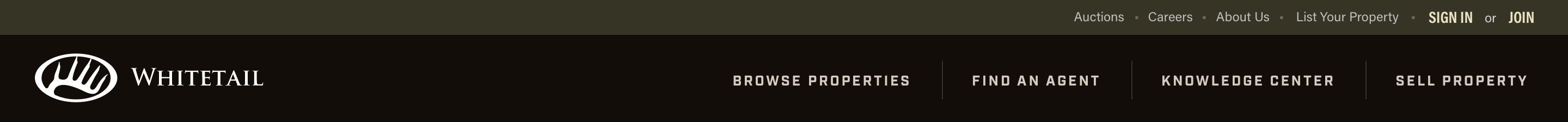 Whitetail Desktop Homepage - navigation