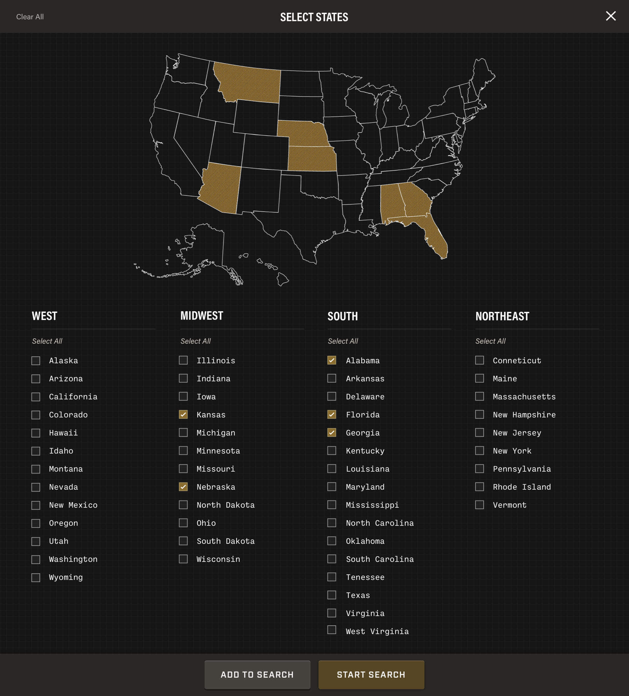 Whitetail Desktop Homepage - State Modal