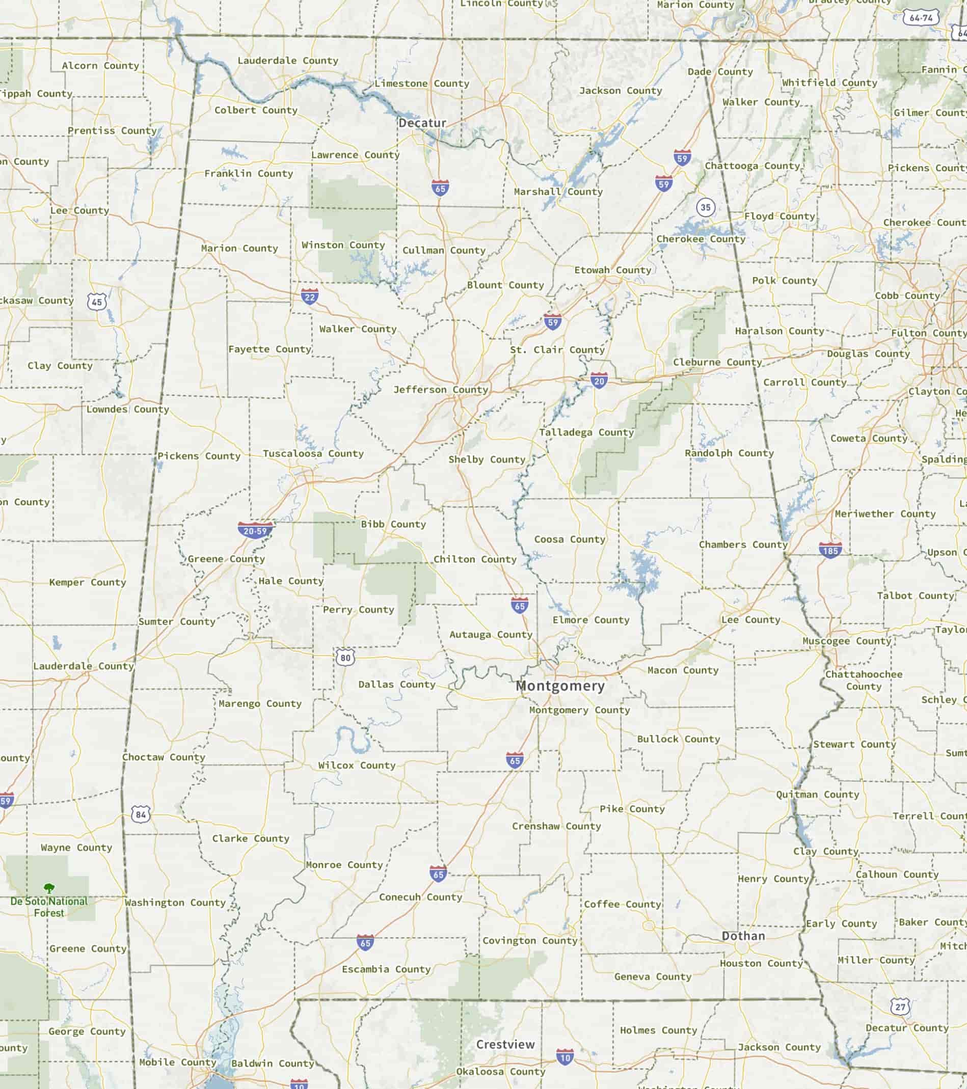 Whitetail Map - County-view